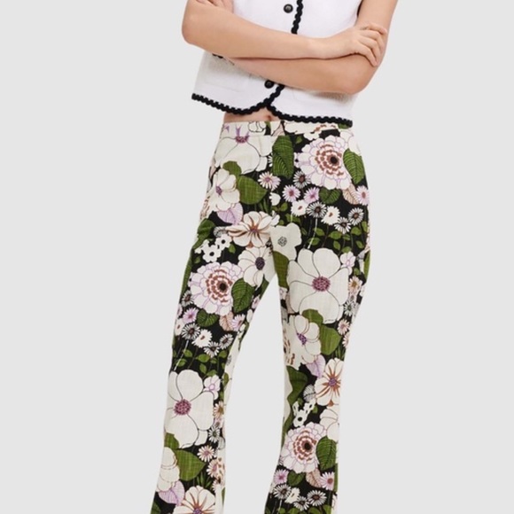 Maje Pants - MAJE Floral Flared Pants